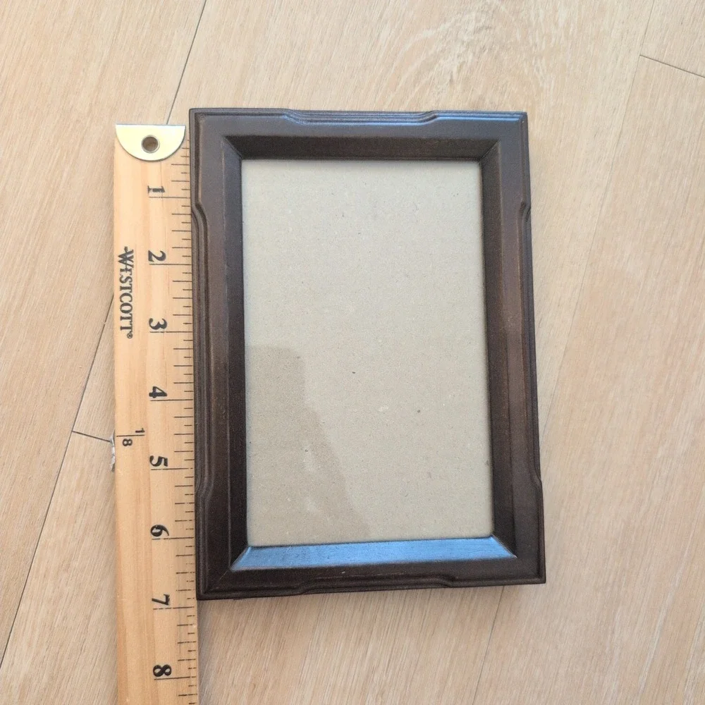 Dark Brown Wood Picture Frame 4x6 Tabletop Wall Mount Portrait Landscape Decor